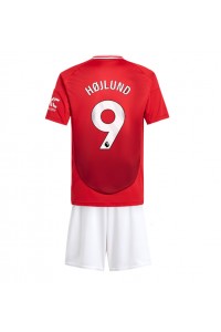 Manchester United Rasmus Hojlund #9 Babytruitje Thuis tenue Kind 2024-25 Korte Mouw (+ Korte broeken)